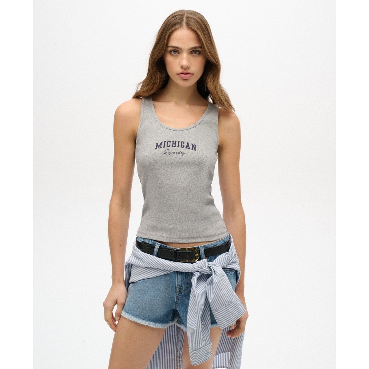 Débardeur à motif imprimé Athletic Essential gris chiné, SUPERDRY