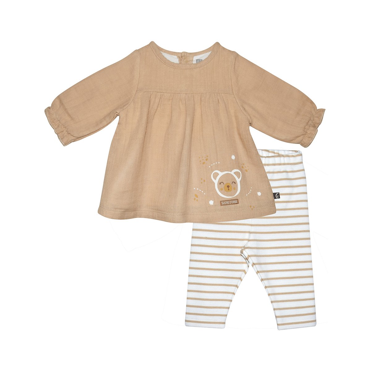 Ensemble tunique legging rosemonde beige, SUCRE D'ORGE