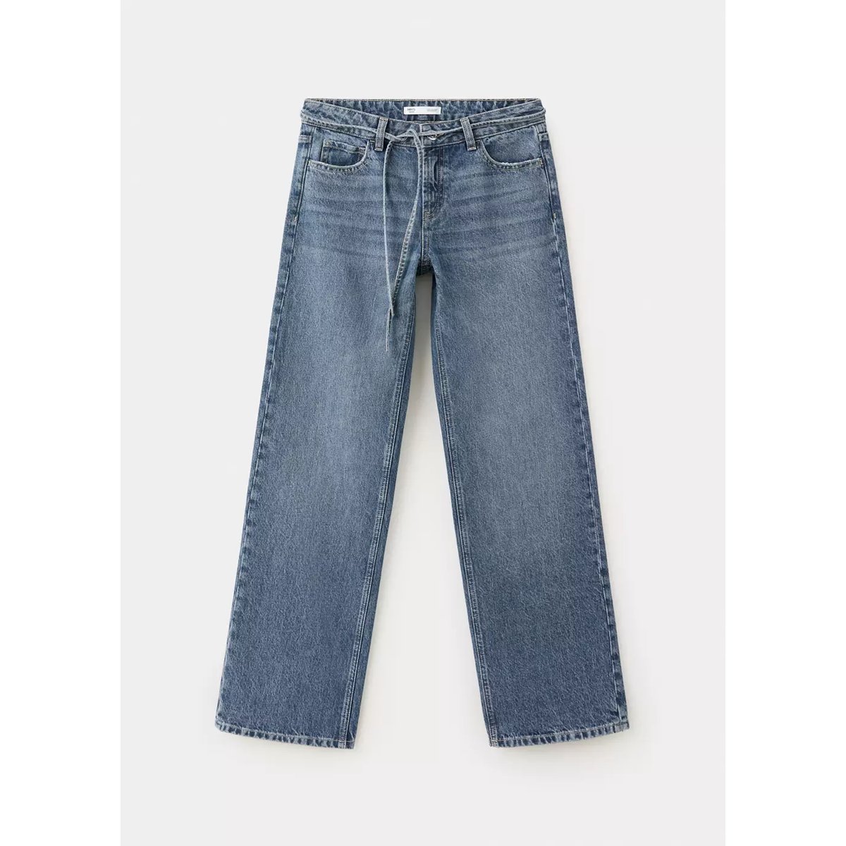 Jean droit low waist bleu moyen, MANGO TEEN