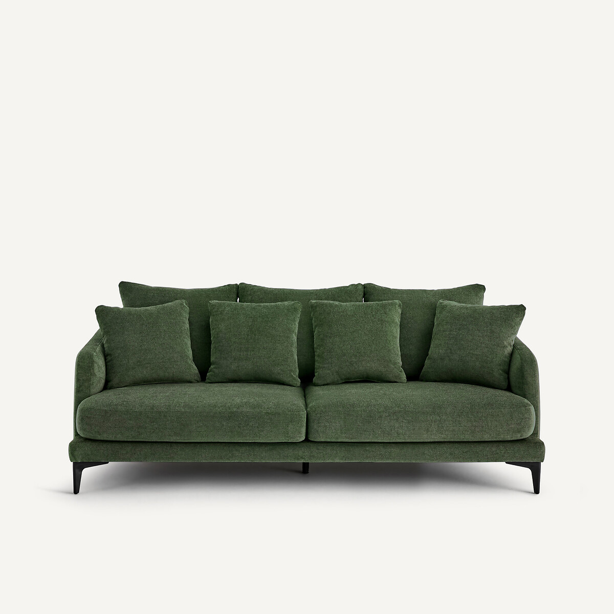 Canapé droit, 3 ou 4 places, en polyester mélangé, MODERNISTE vert forêt, EMMANUEL GALLINA X AM.PM