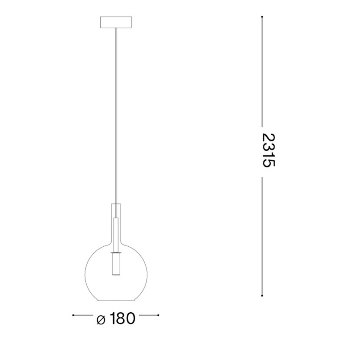 Suspension globe verre Empire transparent, MILLUMINE