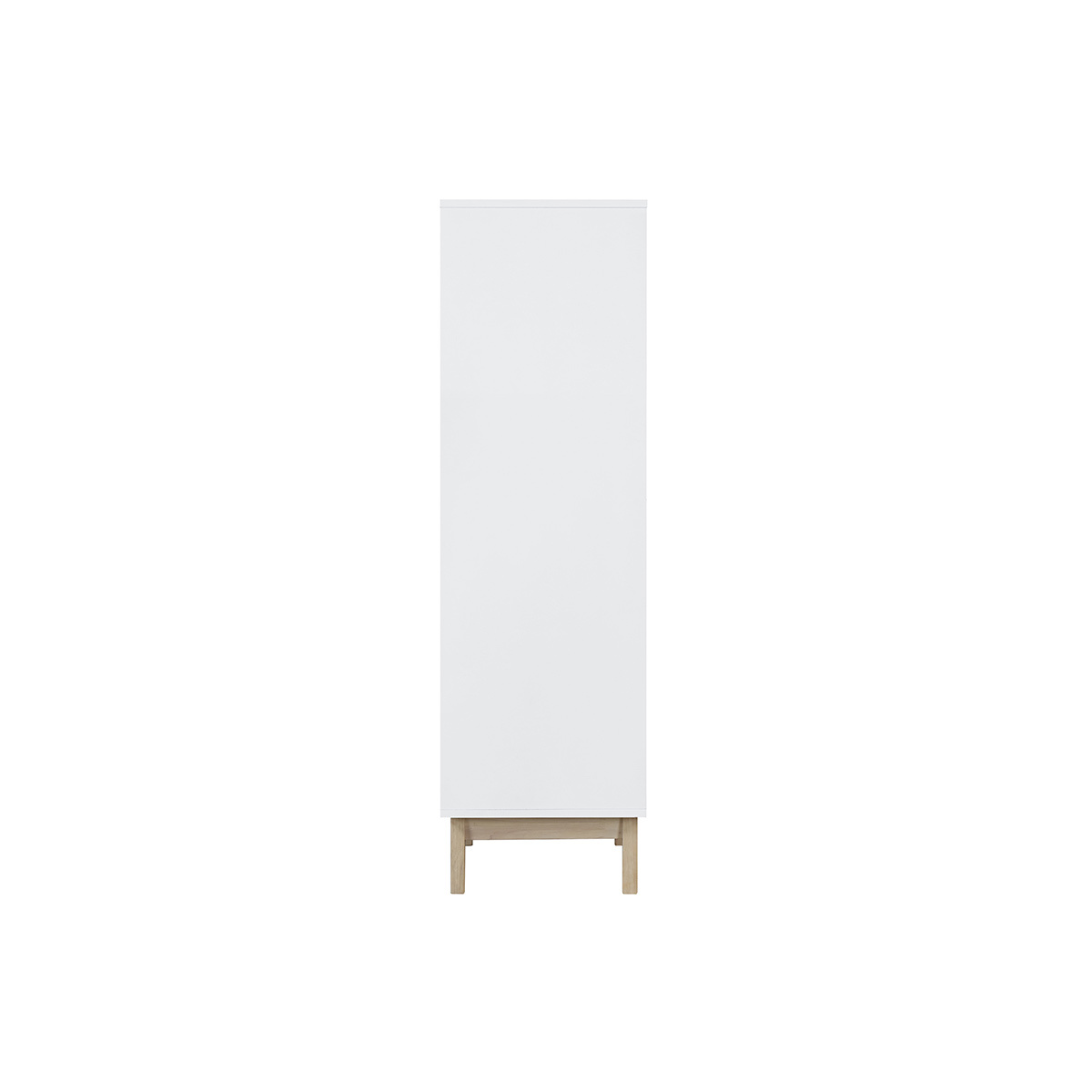 Meuble de rangement haut blanc et bois clair 3 portes L60 cm LEENA blanc, MILIBOO