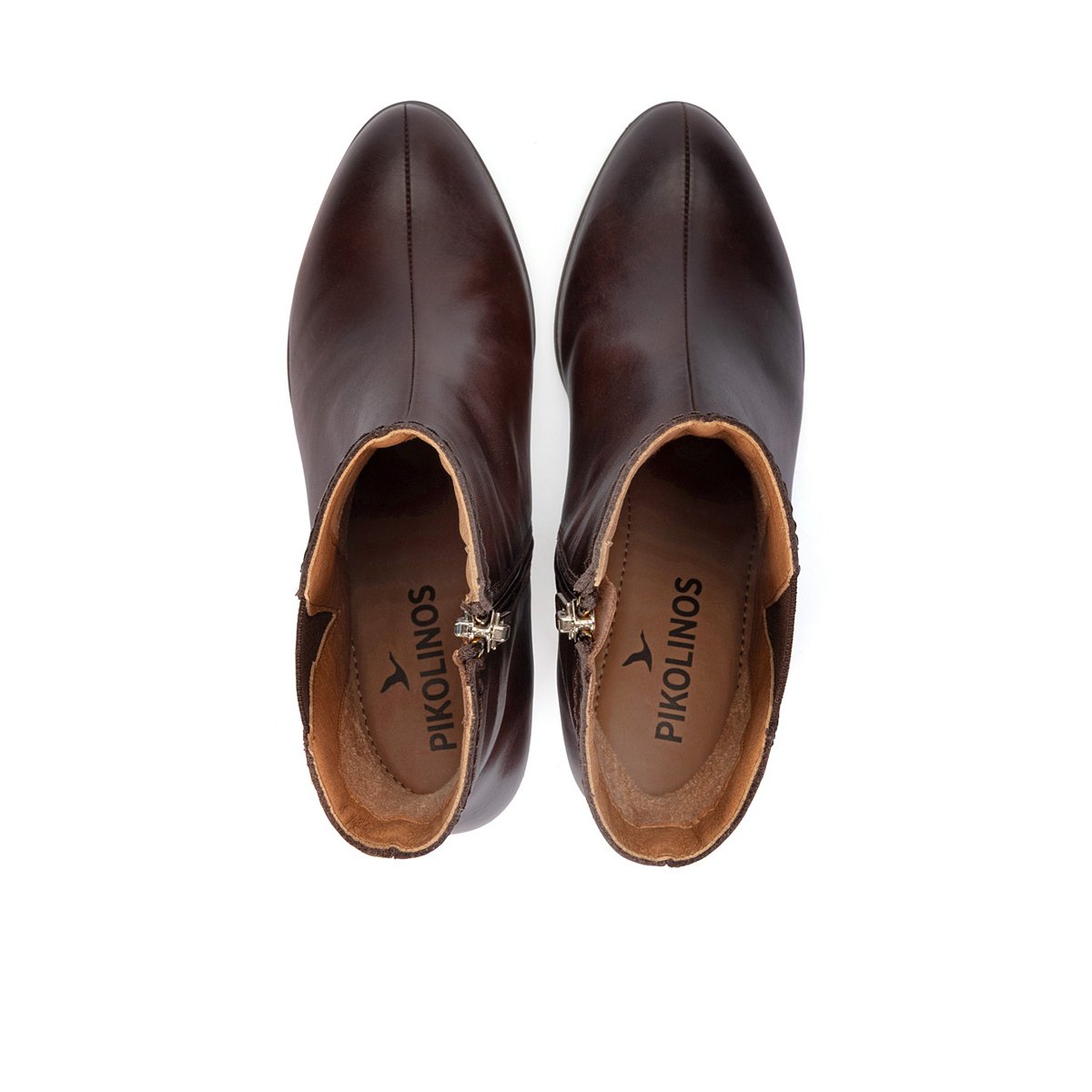 Bottines à talon cuir Zamora caoba, PIKOLINOS