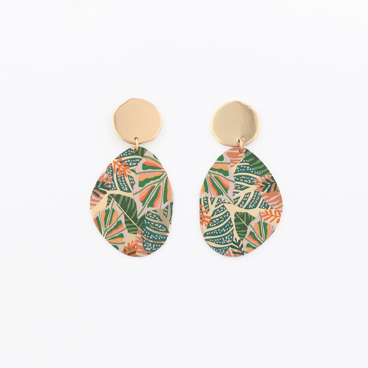 Boucles d'oreilles Balagane imprimé jungle multicolore, BALABOOSTE