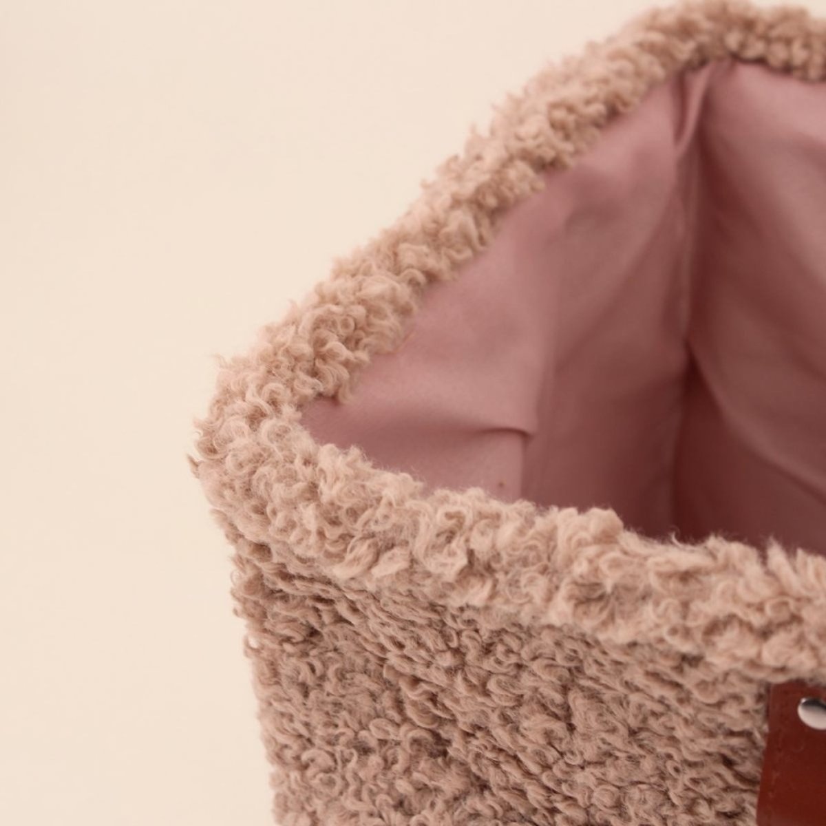 Cube de rangement bouclette taupe 31x31cm taupe, ORNAMI