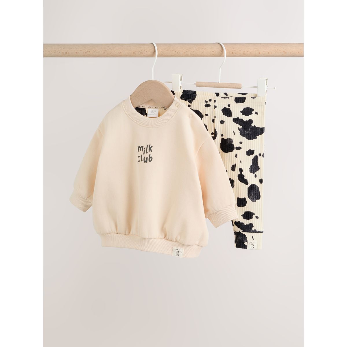 Ensemble sweat et legging bébé club de lait de vache neutre/imprimé, NEXT