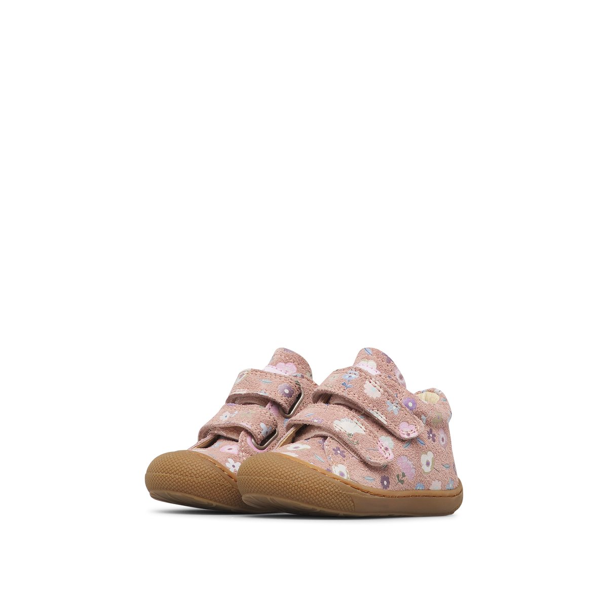 Chaussures premiers pas en suède COCOON VL rose-marron, NATURINO