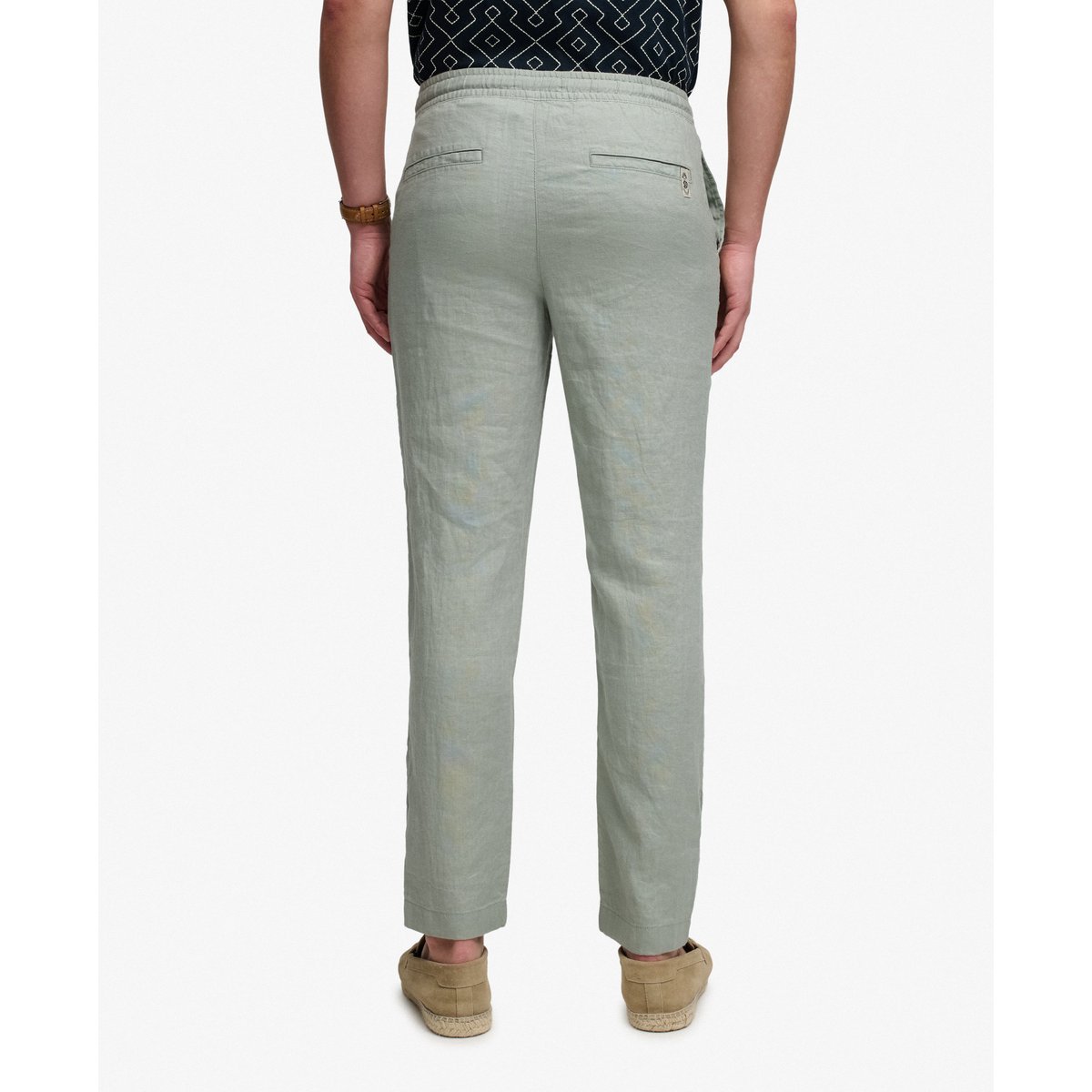 Pantalon en Lin Merchant vert baie, SUPERDRY