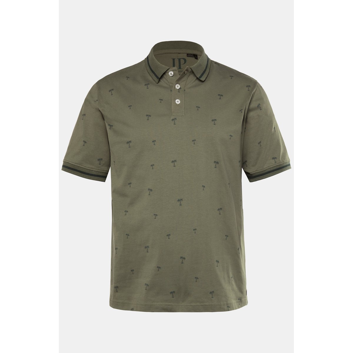 Polo, manches courtes et imprimé all-over gris vert, JP1880