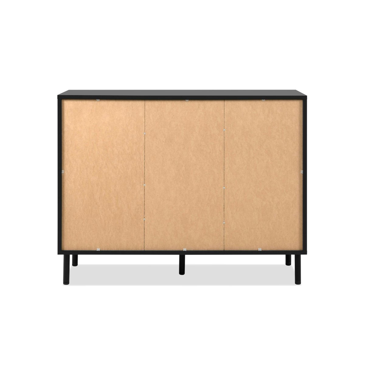 Buffet design noir et décor bois 2 portes 4 tiroirs NOREN noir, PIER IMPORT