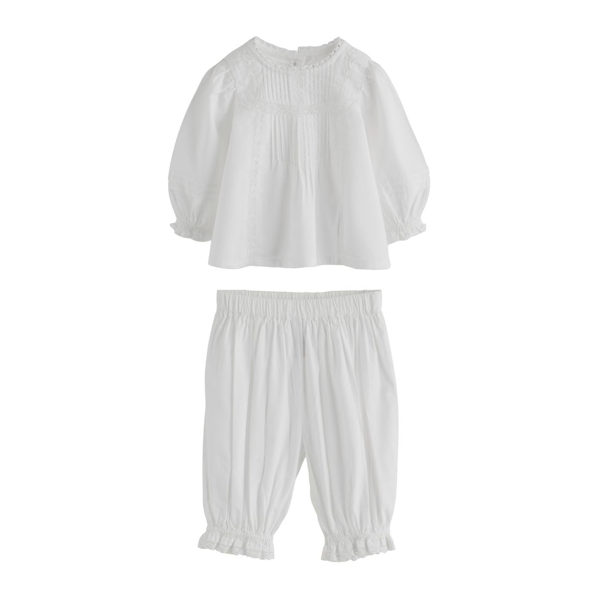 Haut en dentelle et pantalon bébé, 2 pièces blanc, NEXT