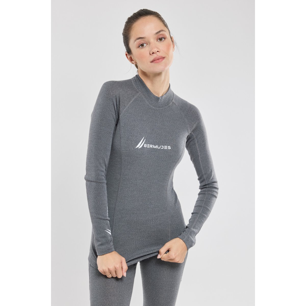 T-shirt thermique 3 OLIVIANNA gris moyen chine, BERMUDES