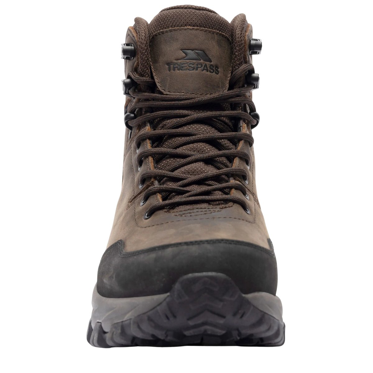 Chaussures montantes de marche en cuir STRIDE marron foncé, TRESPASS