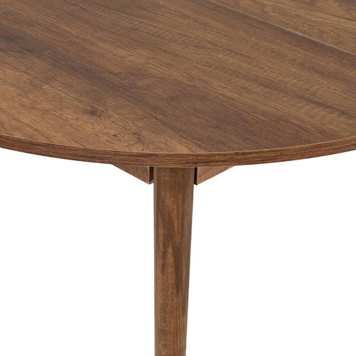Table ronde extensible 4/6 places en mélaminé MARFA noyer, PIER IMPORT