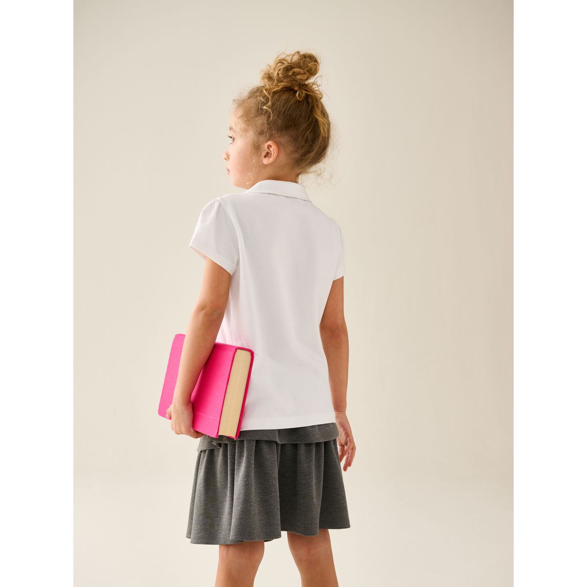 Haut d’école en coton stretch, lot de 2 blanc, NEXT