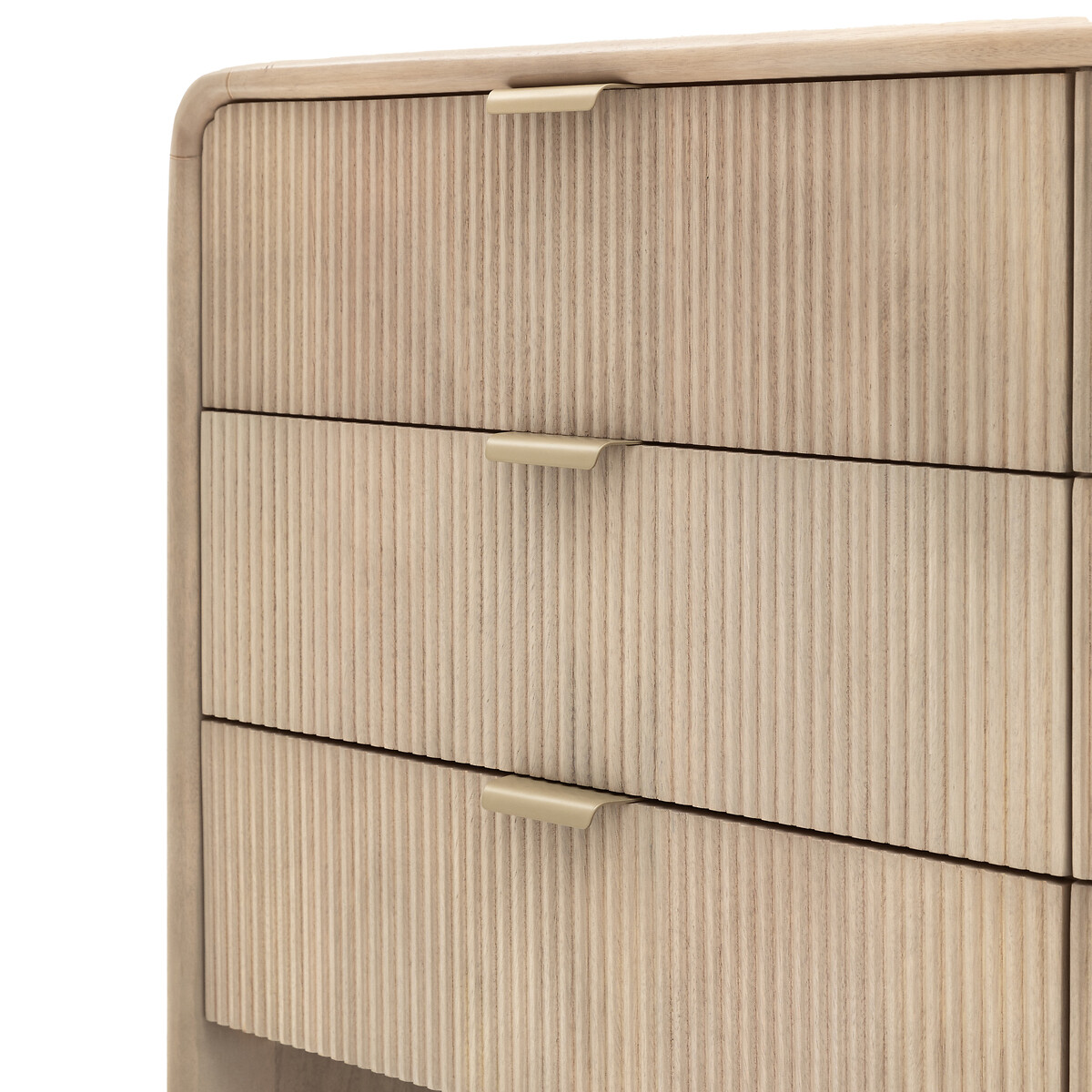 Corven Fluted Mango Wood 6 Drawer Chest wood, SO'HOME