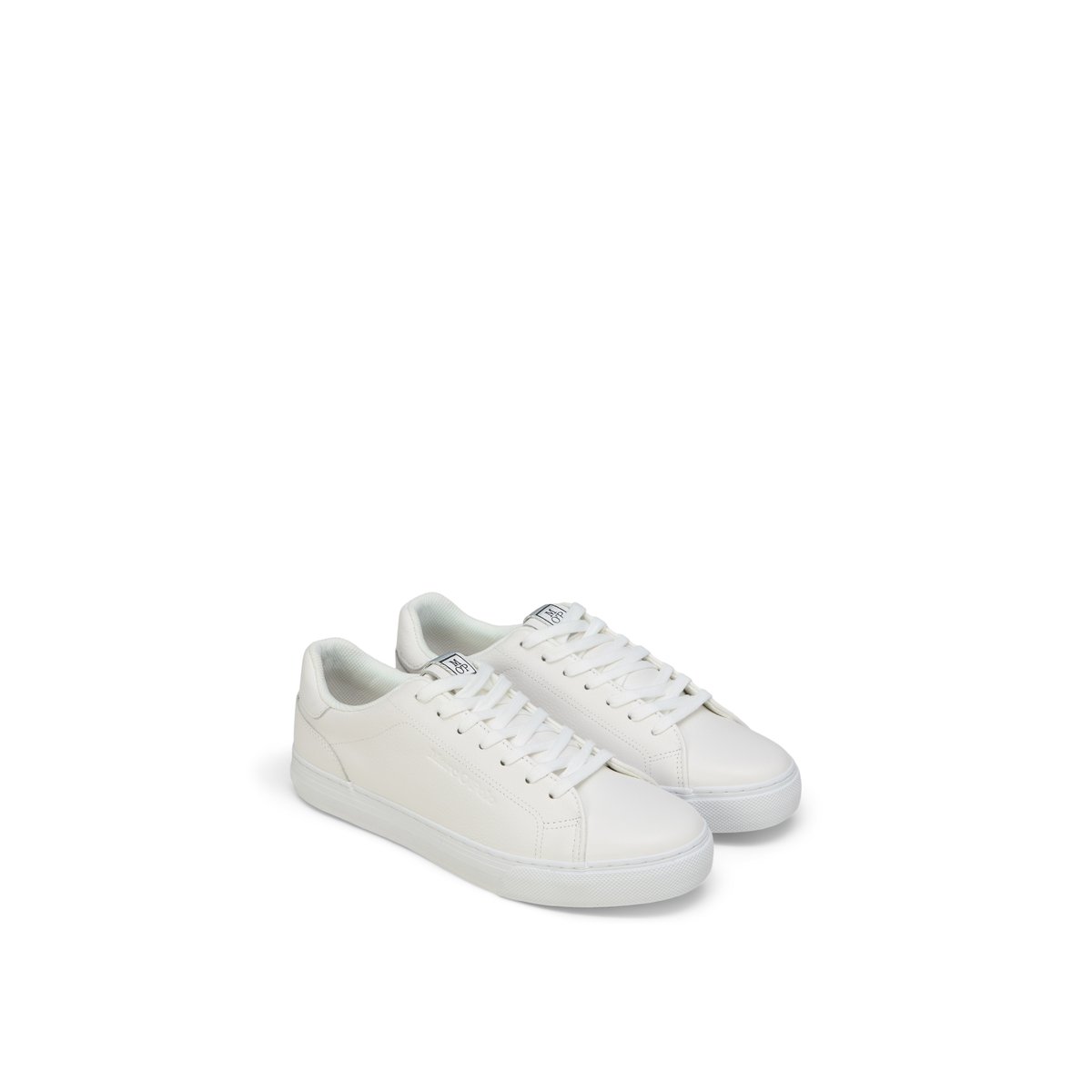 Baskets Modèle Bodil en cuir de vache finement grainé blanc, MARC O'POLO