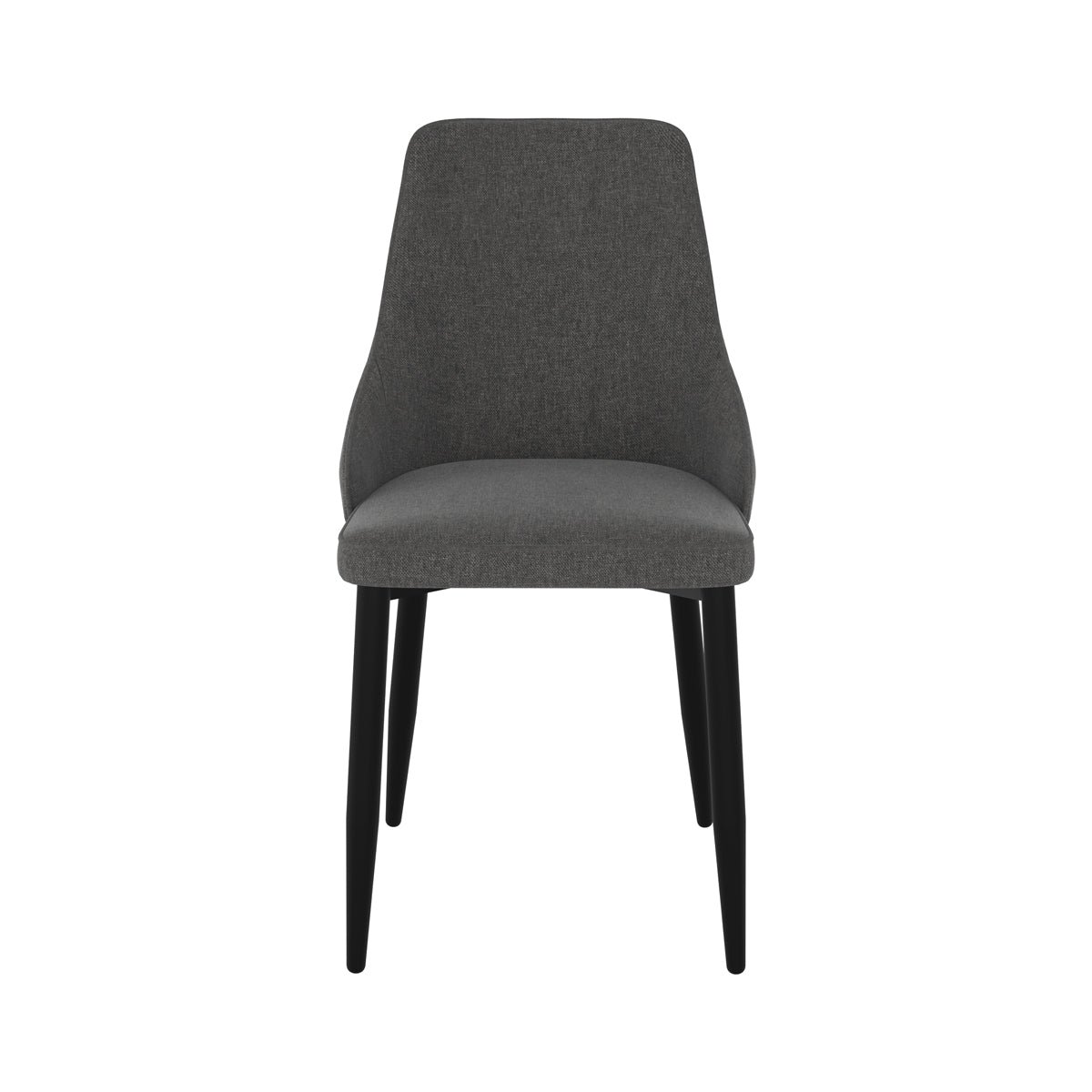 Lot de 2 chaises en tissu et pieds en métal - PIPO gris foncé, MAISON PAVANE