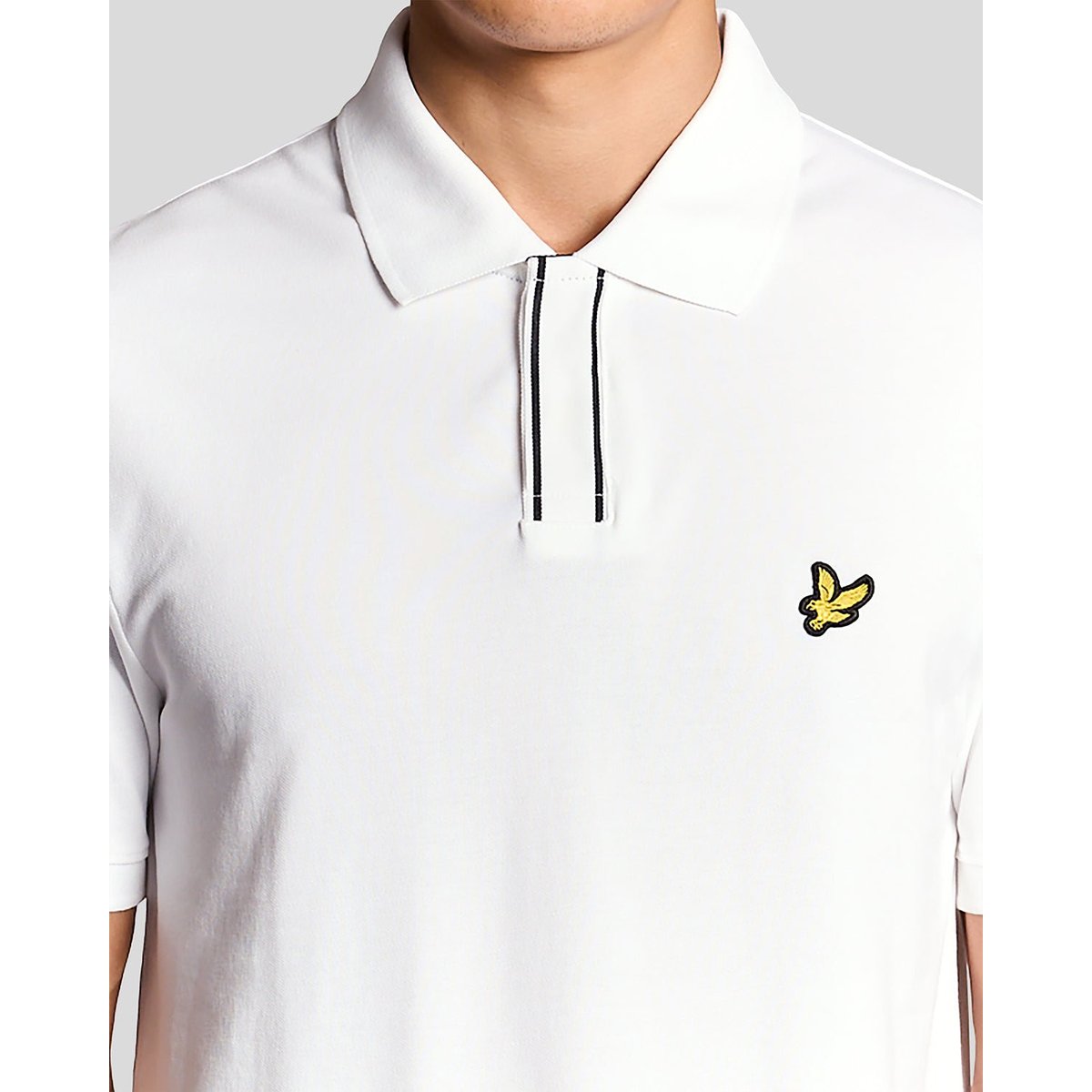 Polo patte à liserés contrastés blanc, LYLE & SCOTT
