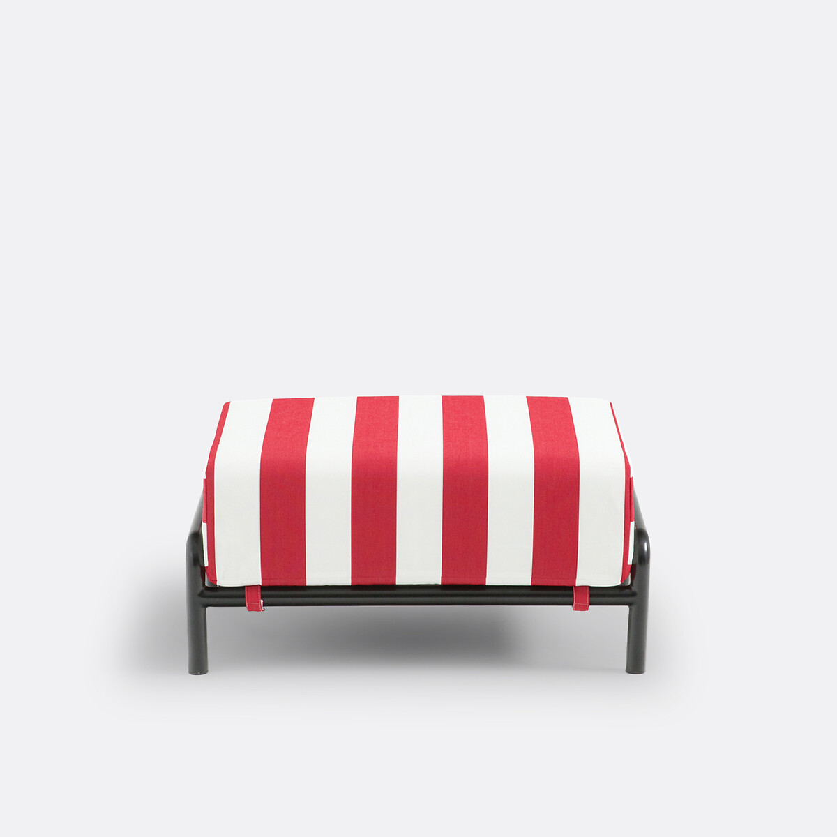 Tabouret/repose-pieds métal acier, Thomes rayé rouge/blanc, LA REDOUTE INTERIEURS