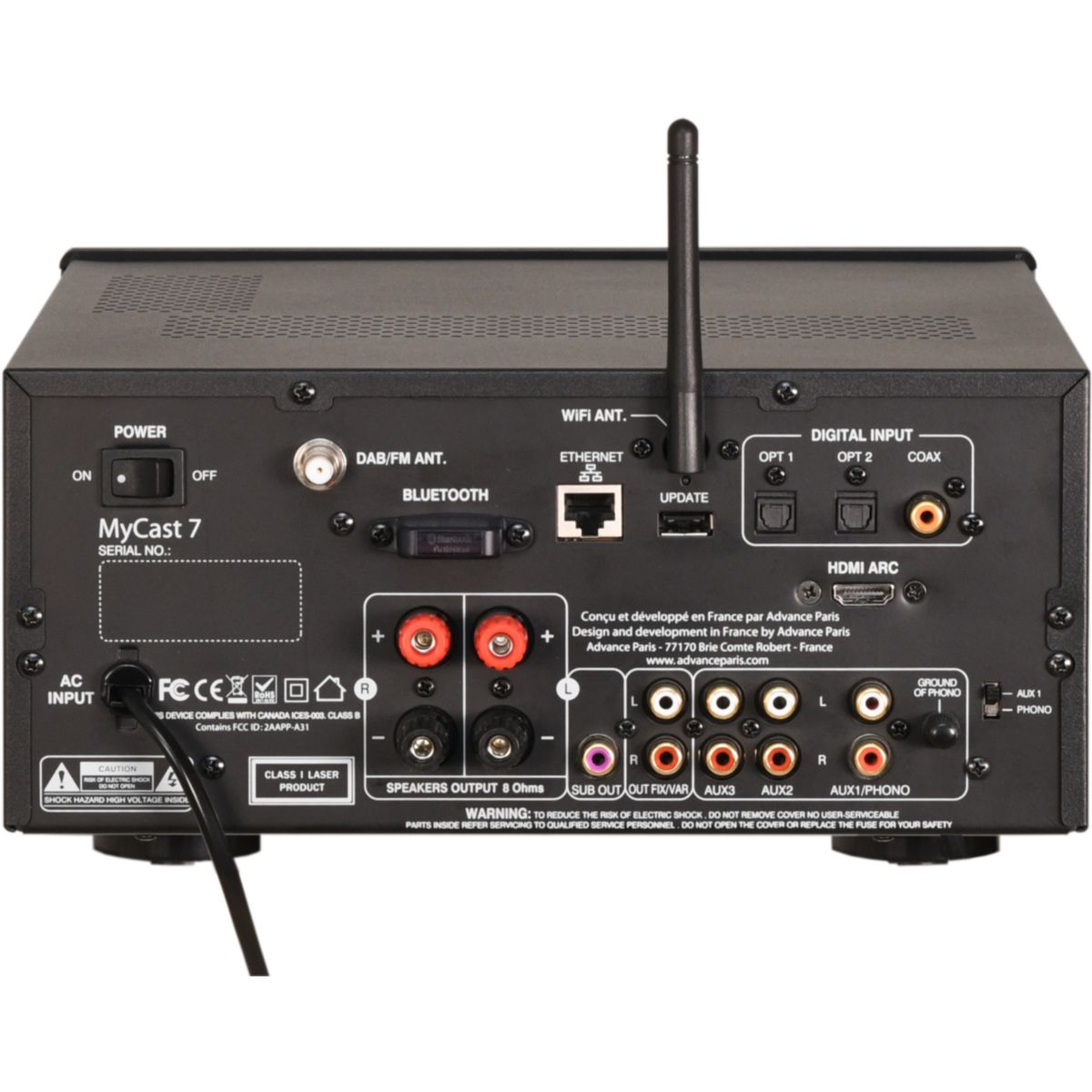Amplificateur HiFi Mycast 7 DAB+ CD noir, ADVANCE