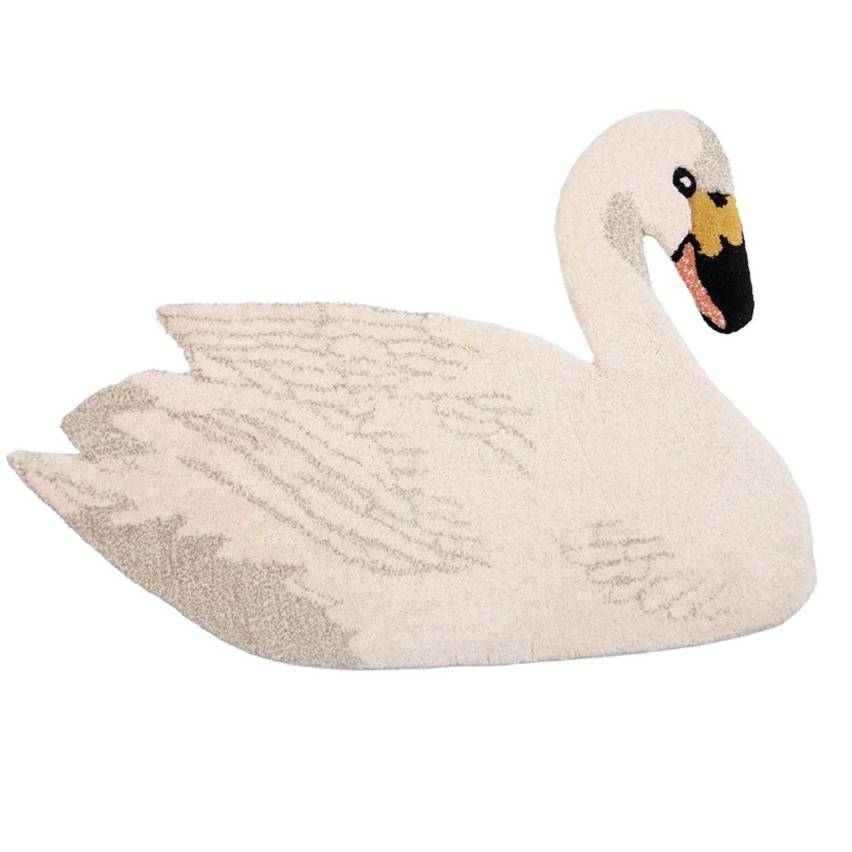 Tapis chambre enfant cygne laine 60x90cm blanc, WADIGA