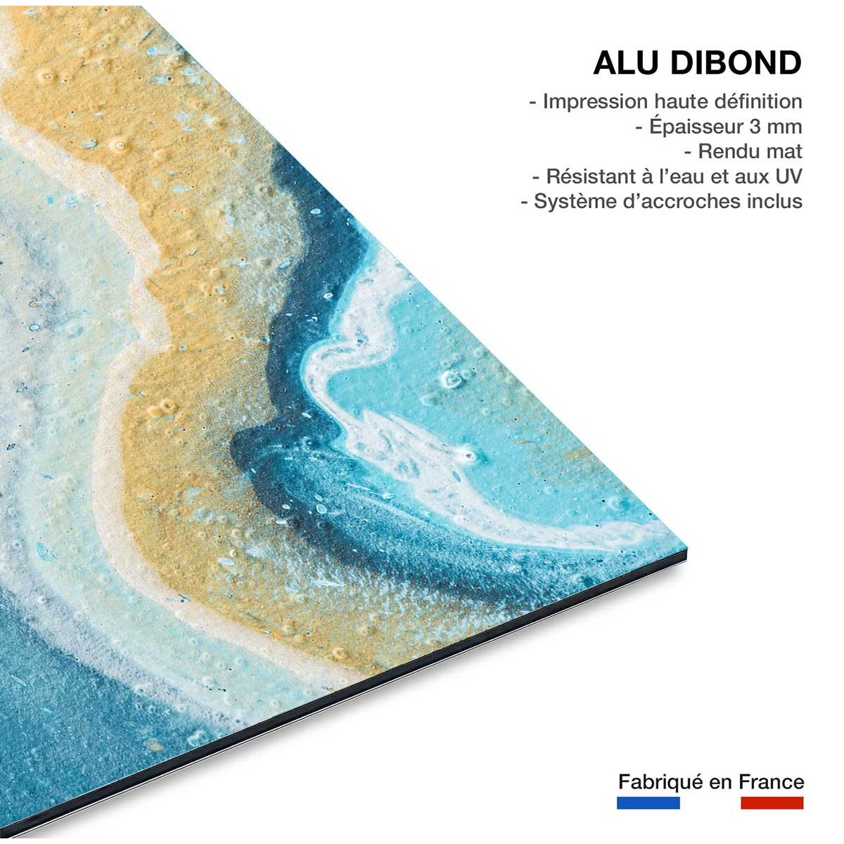 Tableau blue paint bubble tableau alu dibond, HEXOA