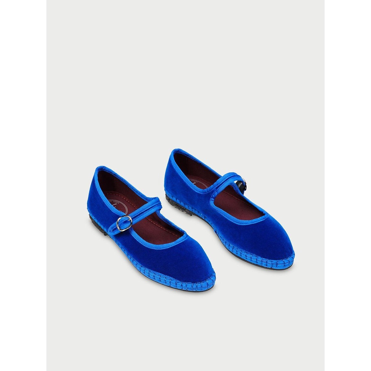 Ballerines Mary-Jane en velours Oe bleu/bleu clair, FLABELUS