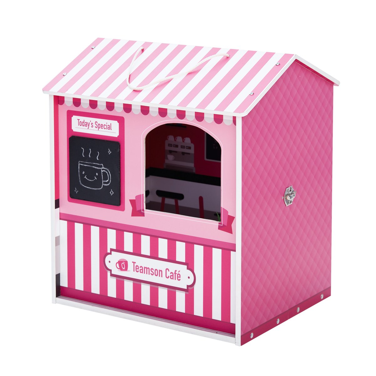 Maison Poupée Bois City Café DREAMLAND rose, TEAMSON KIDS