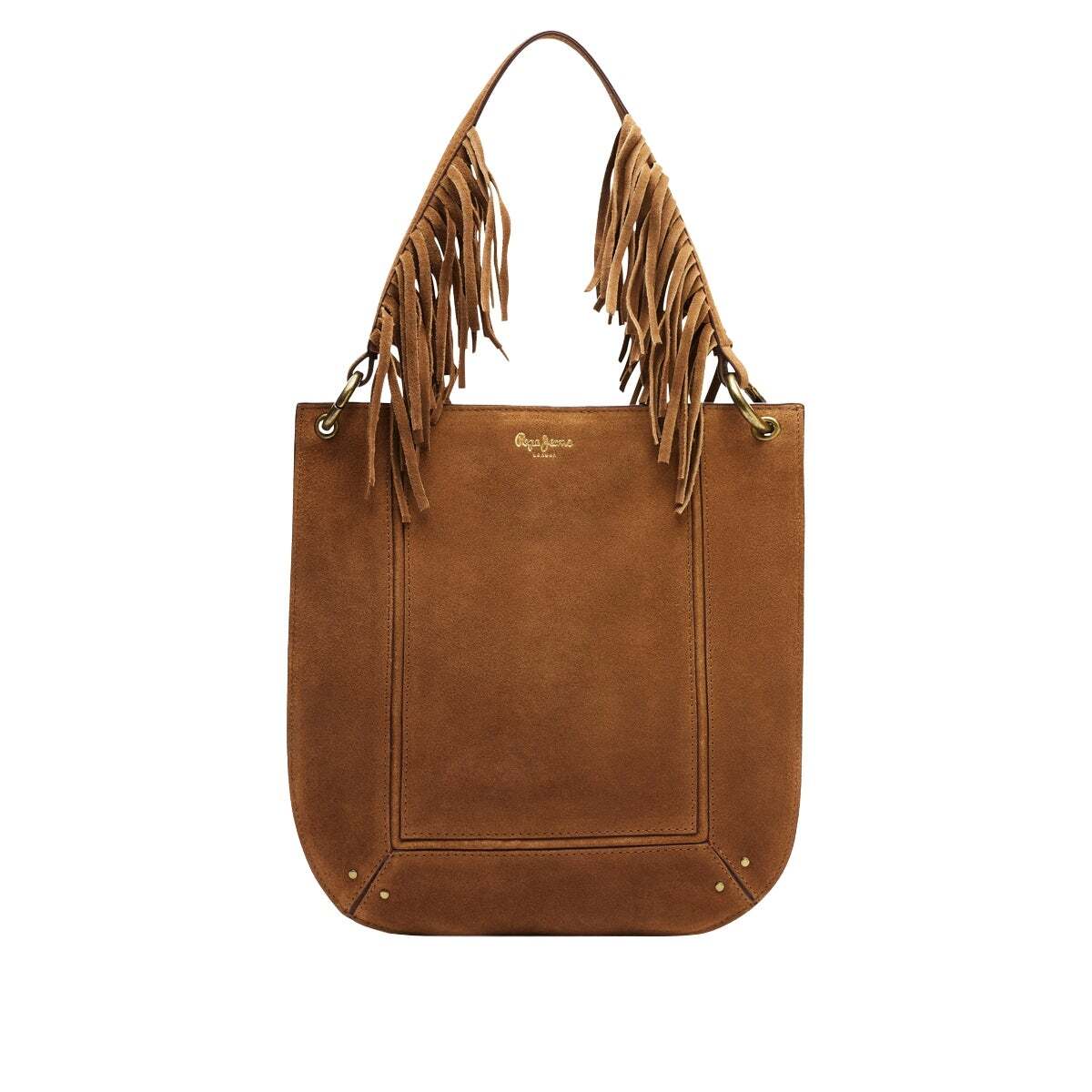 Sac Hobo En Daim beige étoiles, PEPE JEANS