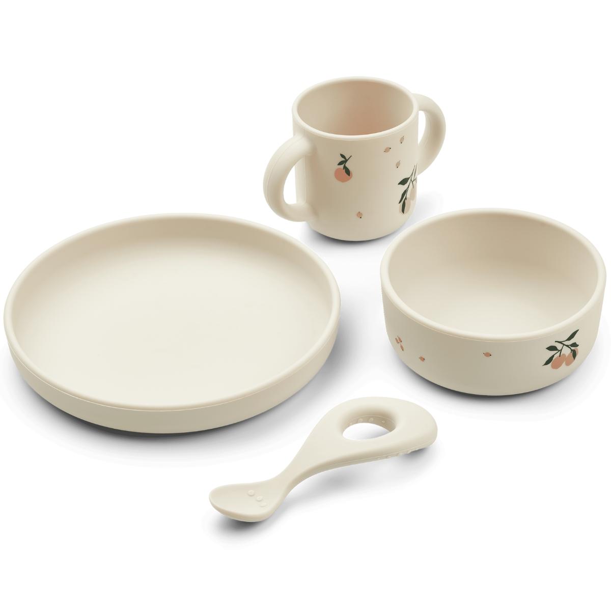 Coffret repas en silicone Vivi ecru, rose, vert, LIEWOOD