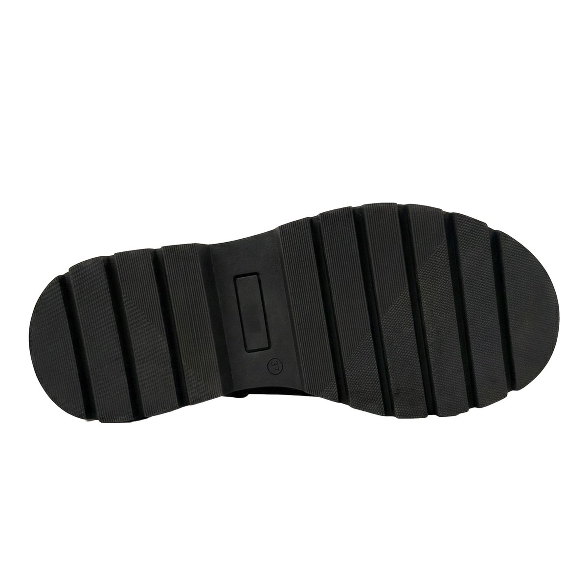 Sandales gomme Lou cuir lisse noir, JULES & JENN