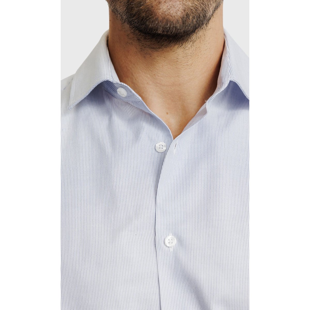 Chemise Regular fit à micro-motif bleu ciel, ACROSS