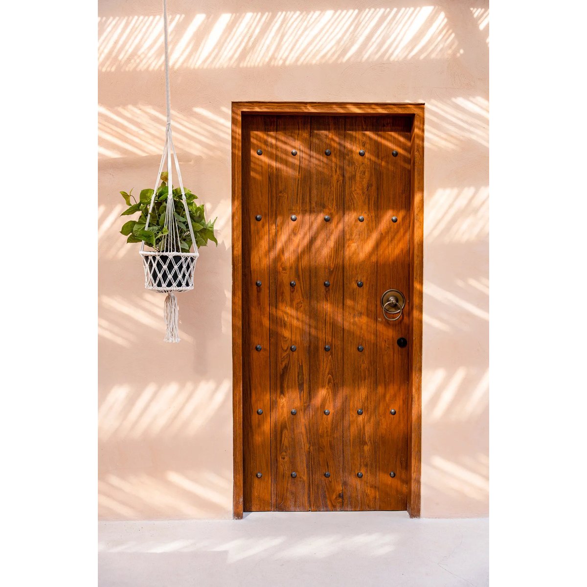 Suspension porte-plante en coton MACRAME blanc, BAZAR BIZAR