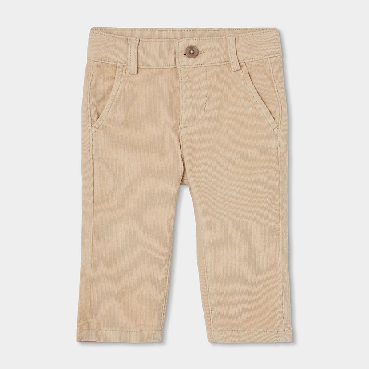Pantalon garçon en velours côtelé fin beige, BOBOLI
