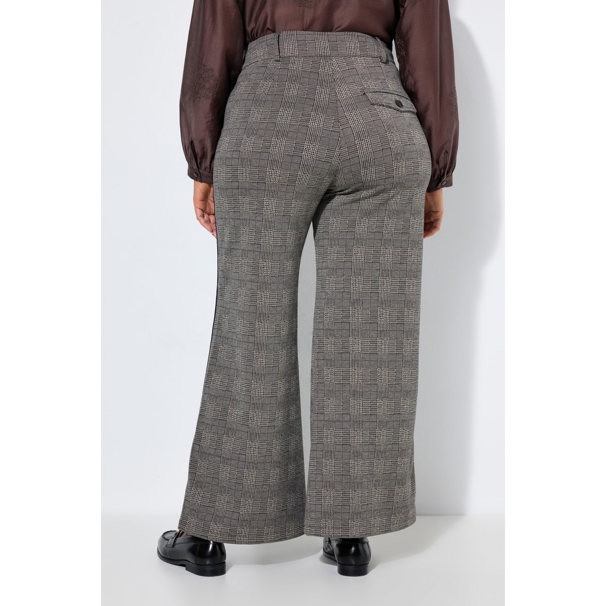 Pantalon à carreaux marron foncé, ULLA POPKEN