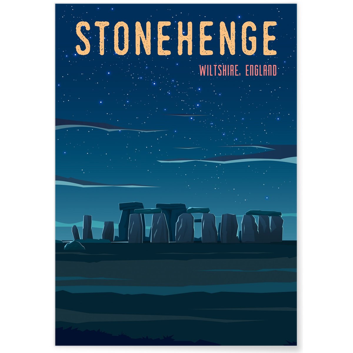 Poster Stonehenge blanc, L'AFFICHERIE