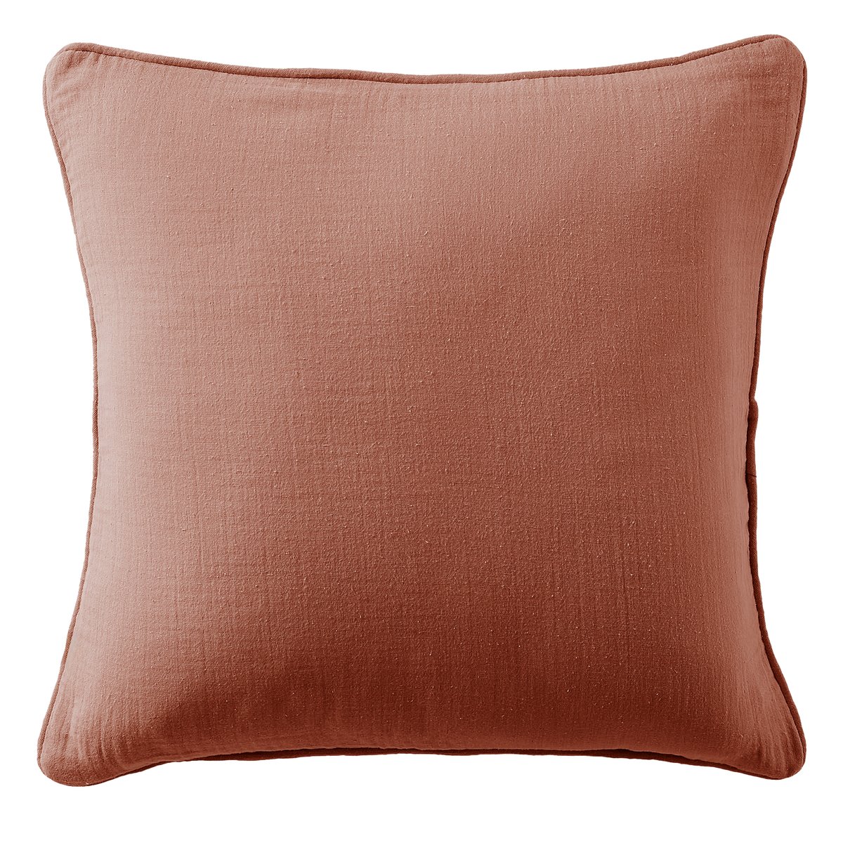 Coussin carré déhoussable 45x45 cm Gaze de Coton Terra Terracotta terracotta, EDEN