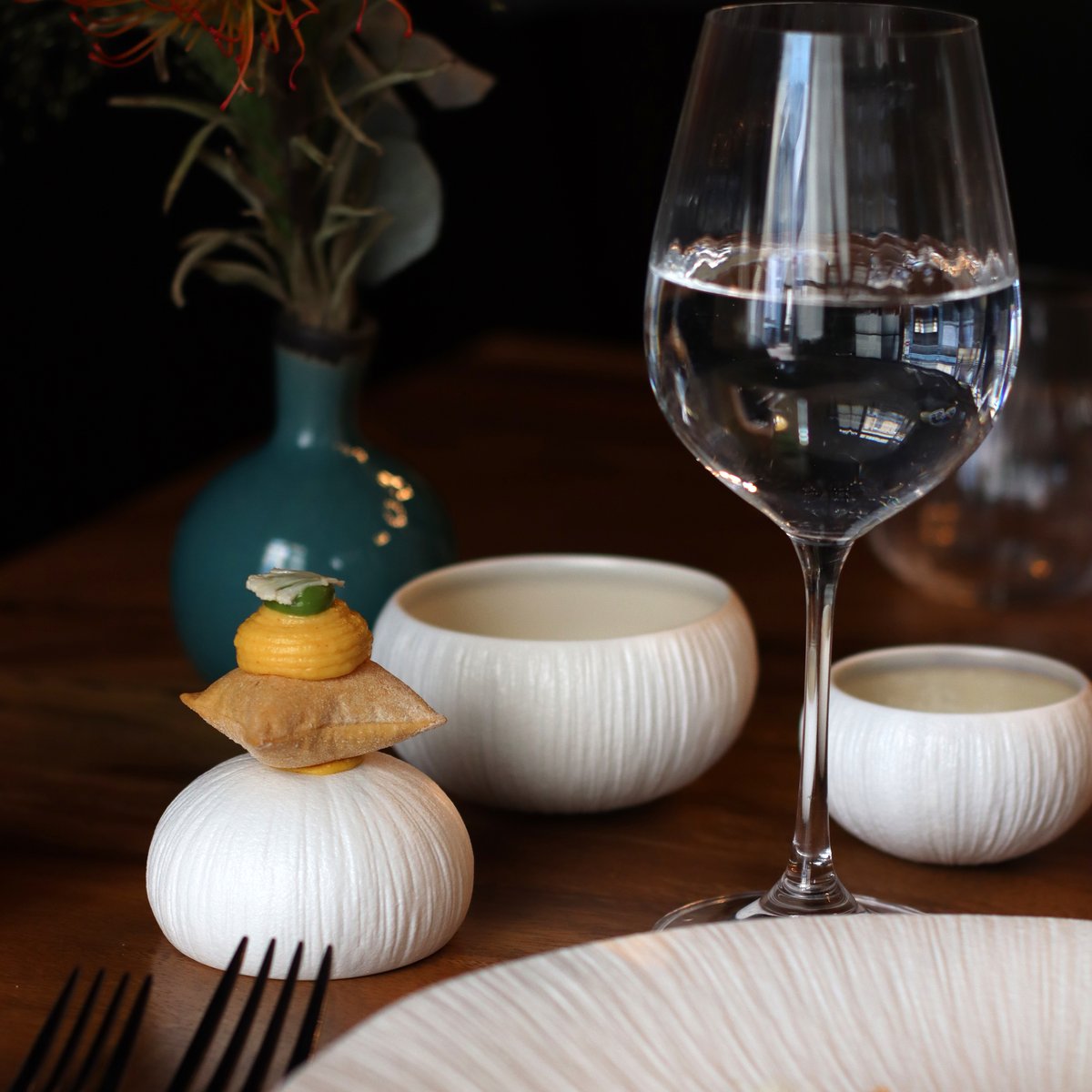lot de 6 bols en porcelaine 8cm, URUS beige-blanc, OGO LIVING