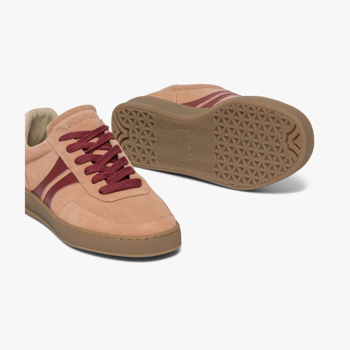 Basket en cuir LAURIE rose peche, BOCAGE
