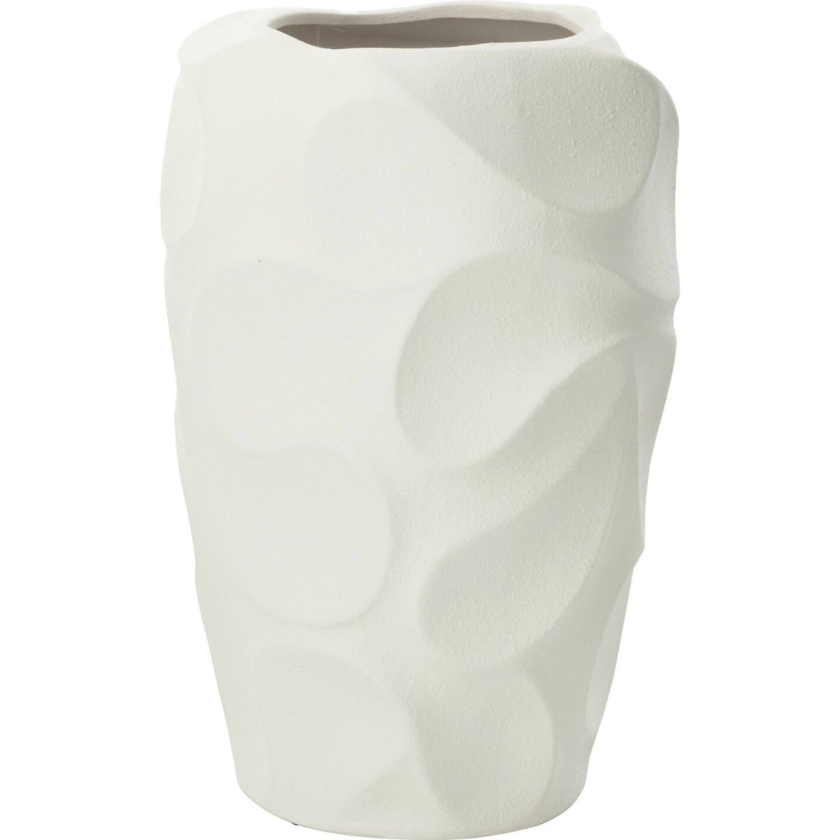 Vase en poterie relief organique blanc, RECOLLECTION