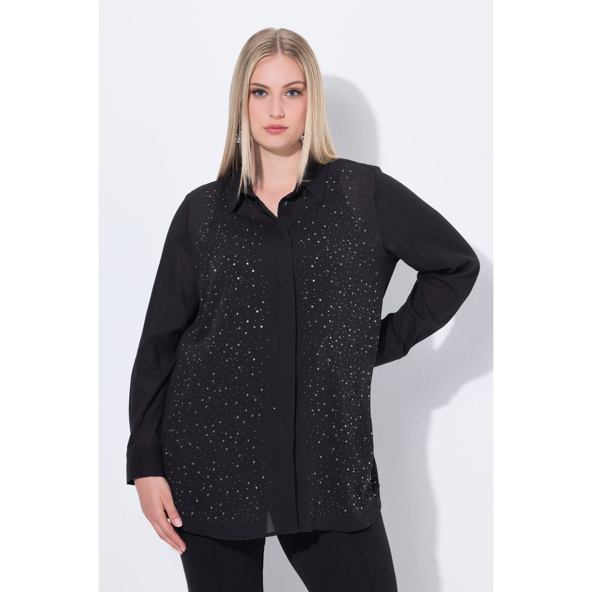 Blouse à strass noir, ULLA POPKEN
