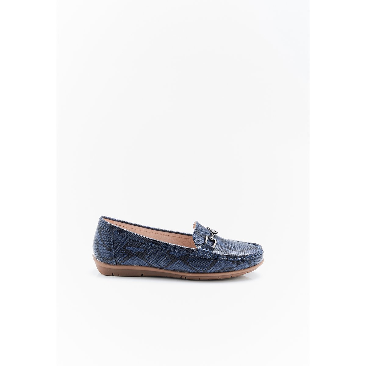 Mocassins motif animalier bleu marine, DAMART