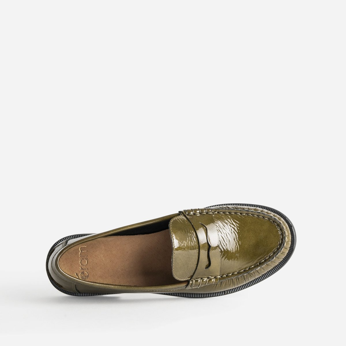 Mocassin en cuir GASTONNE vert olive, ERAM