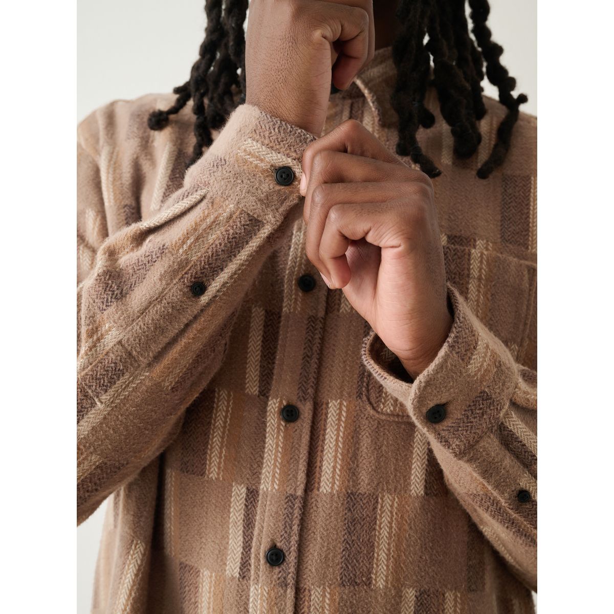 Veste-chemise à motif patchwork marron, NEXT
