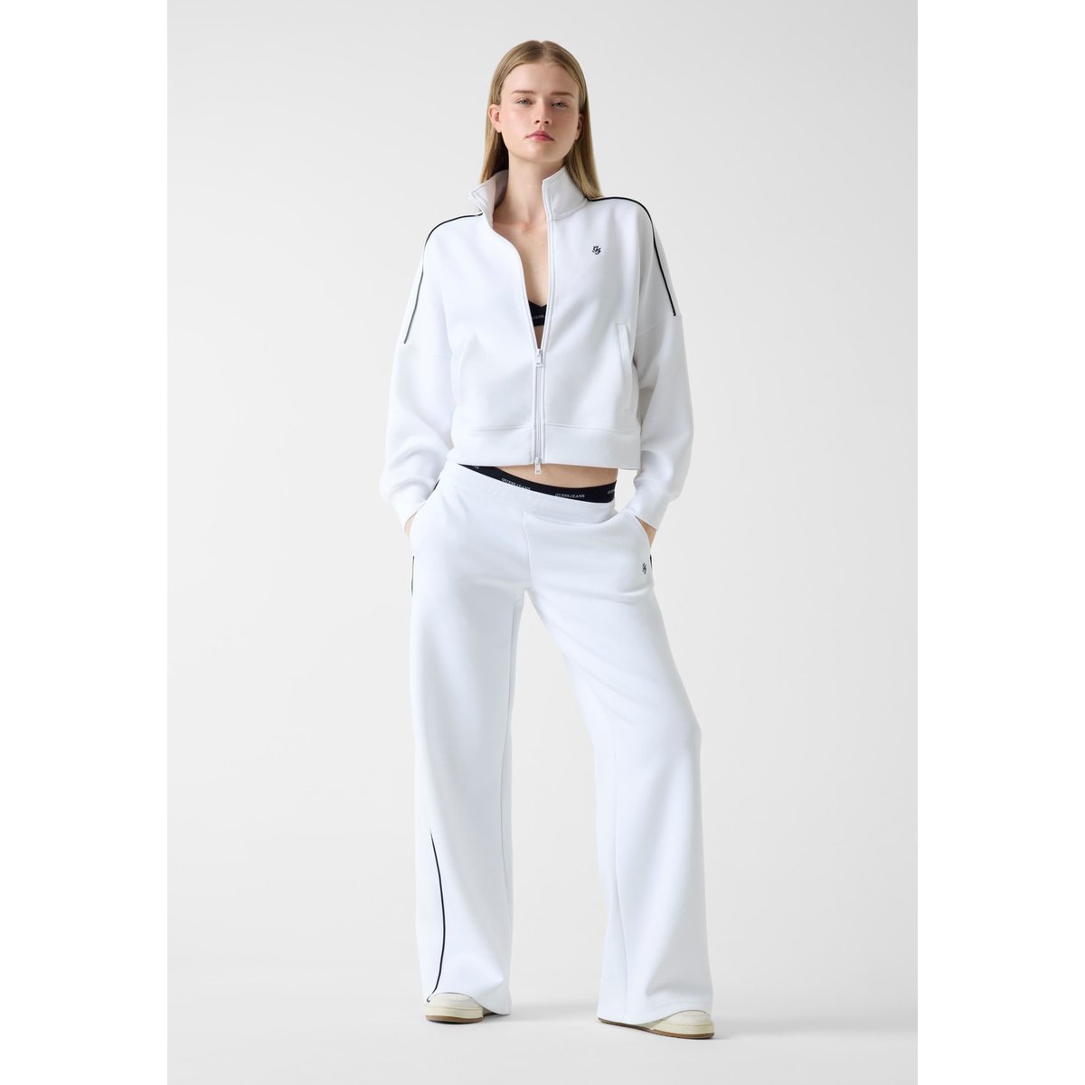 Sweat-Shirt À Col Roulé blanc, GUESS JEANS