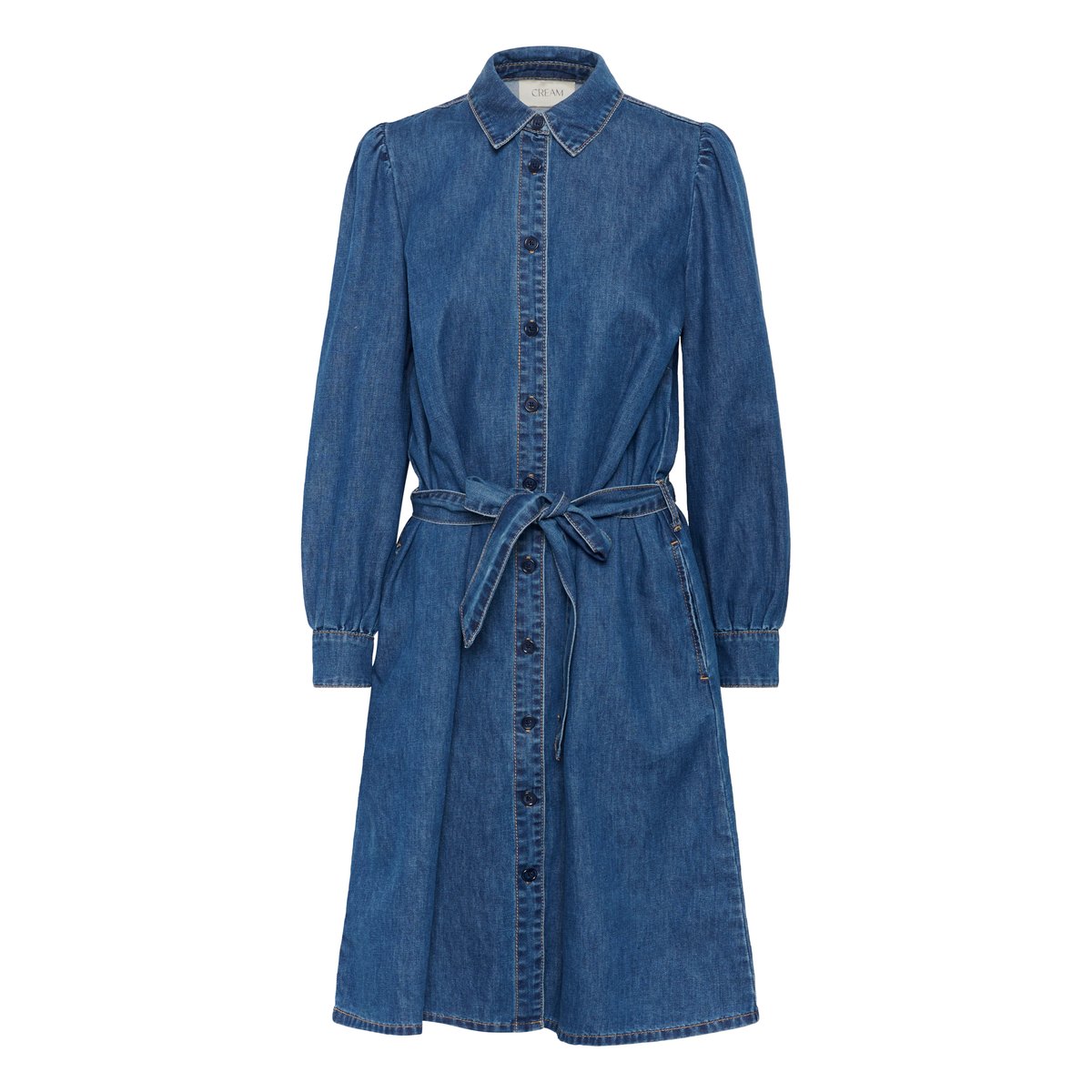 Robe en jean bleu jasper blue denim, CREAM