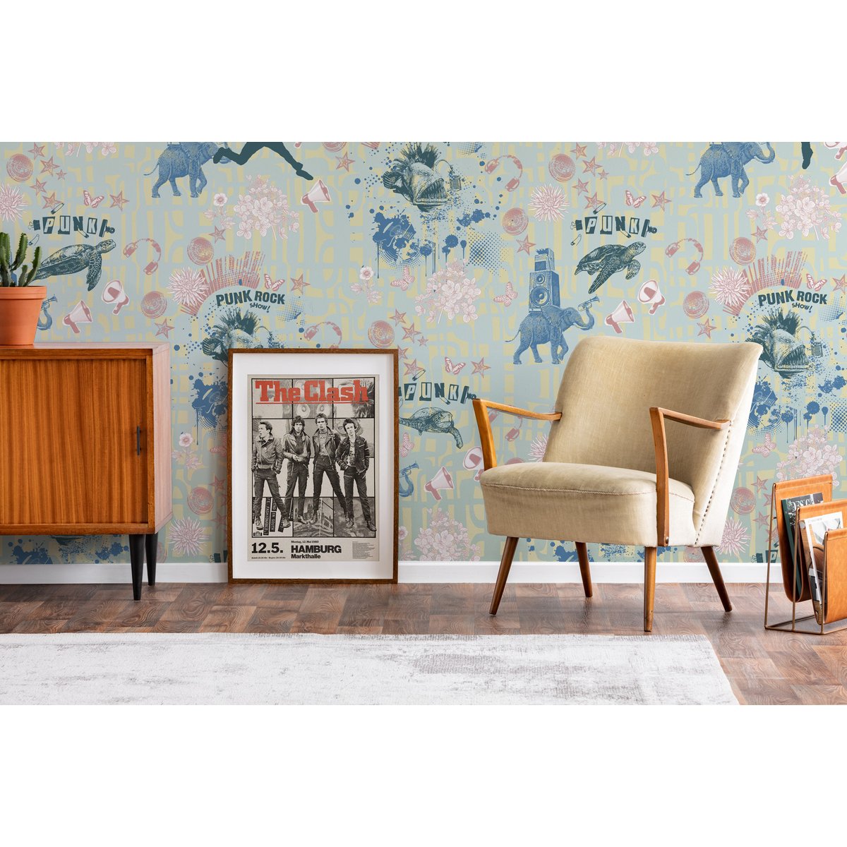 Papier peint panoramique CAMDEN TOWN bleu rose, LE PAPIERS DE NINON