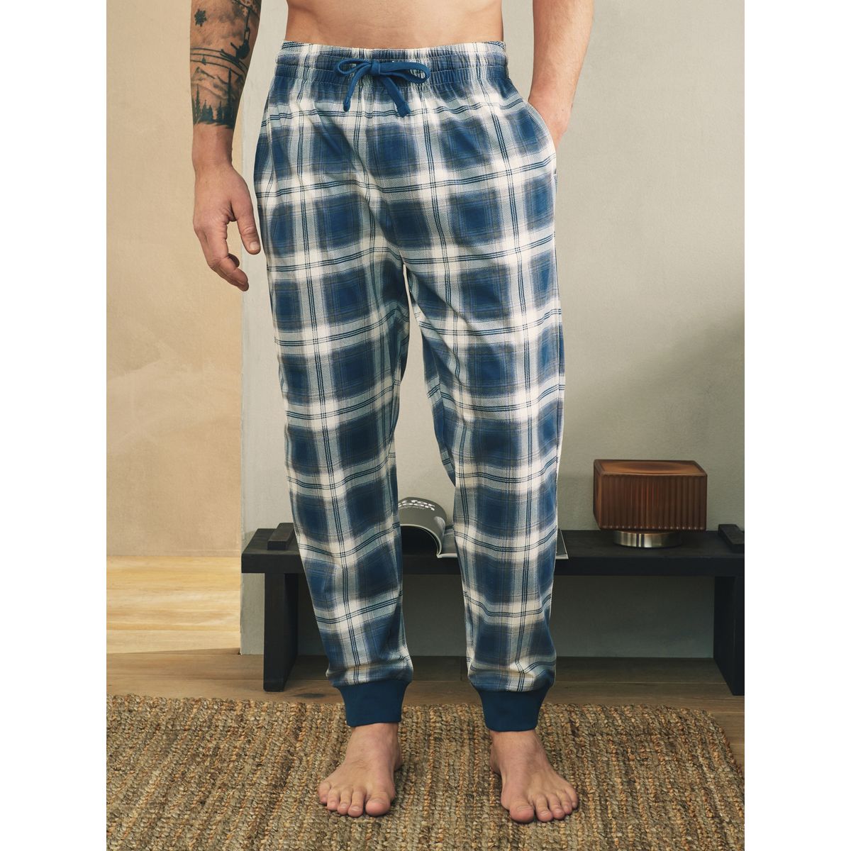 Bas de pyjama en jersey coton, lot 2 bleu/gris, NEXT