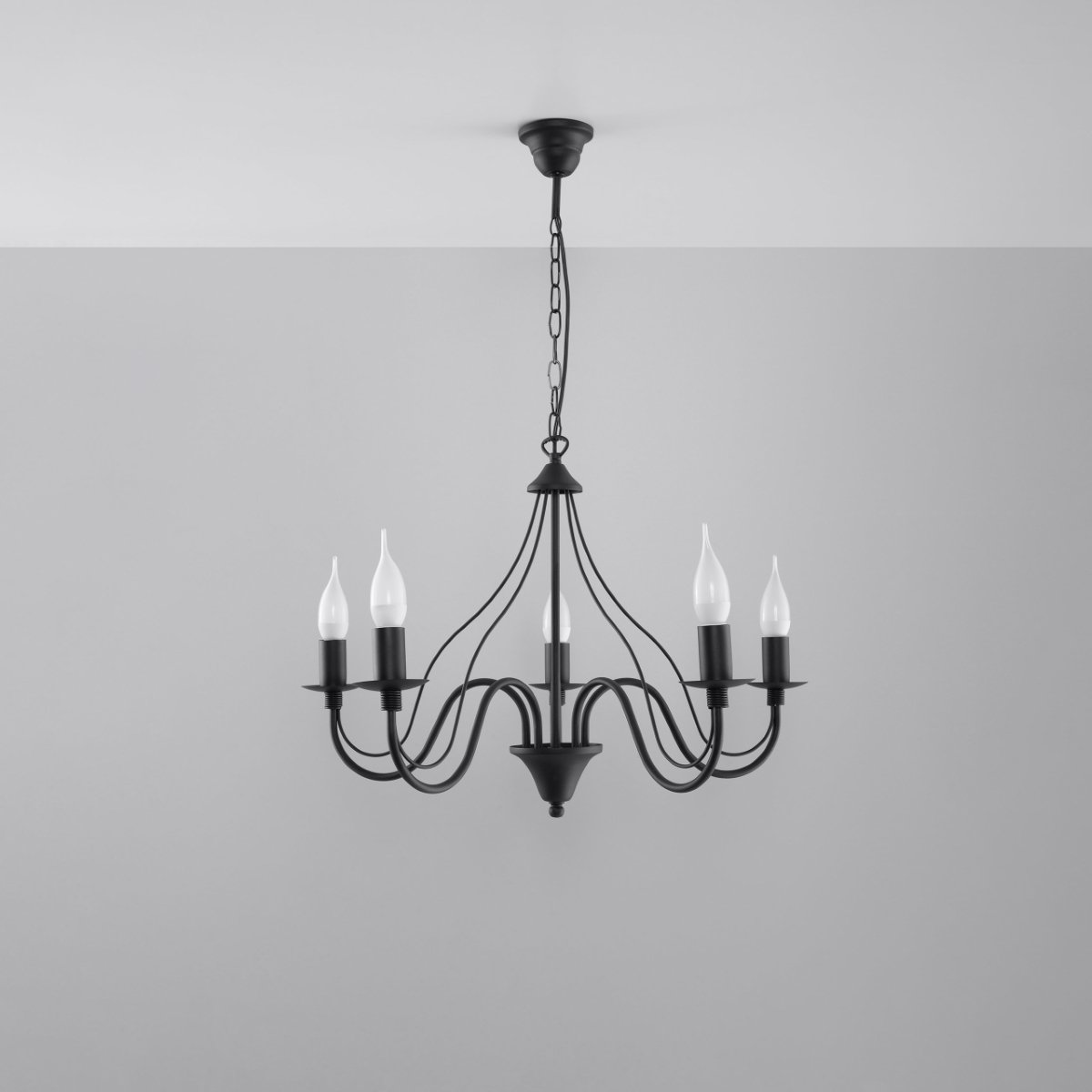 Lustre Acier Noir E14 5 Minerwa noir, EDEN